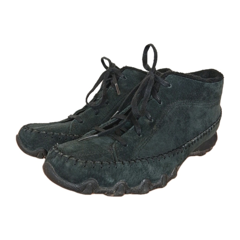 Skechers Women's Size 8 Bikers Totem Pole Green Suede Shoes Relaxed Fit‎ Chukka